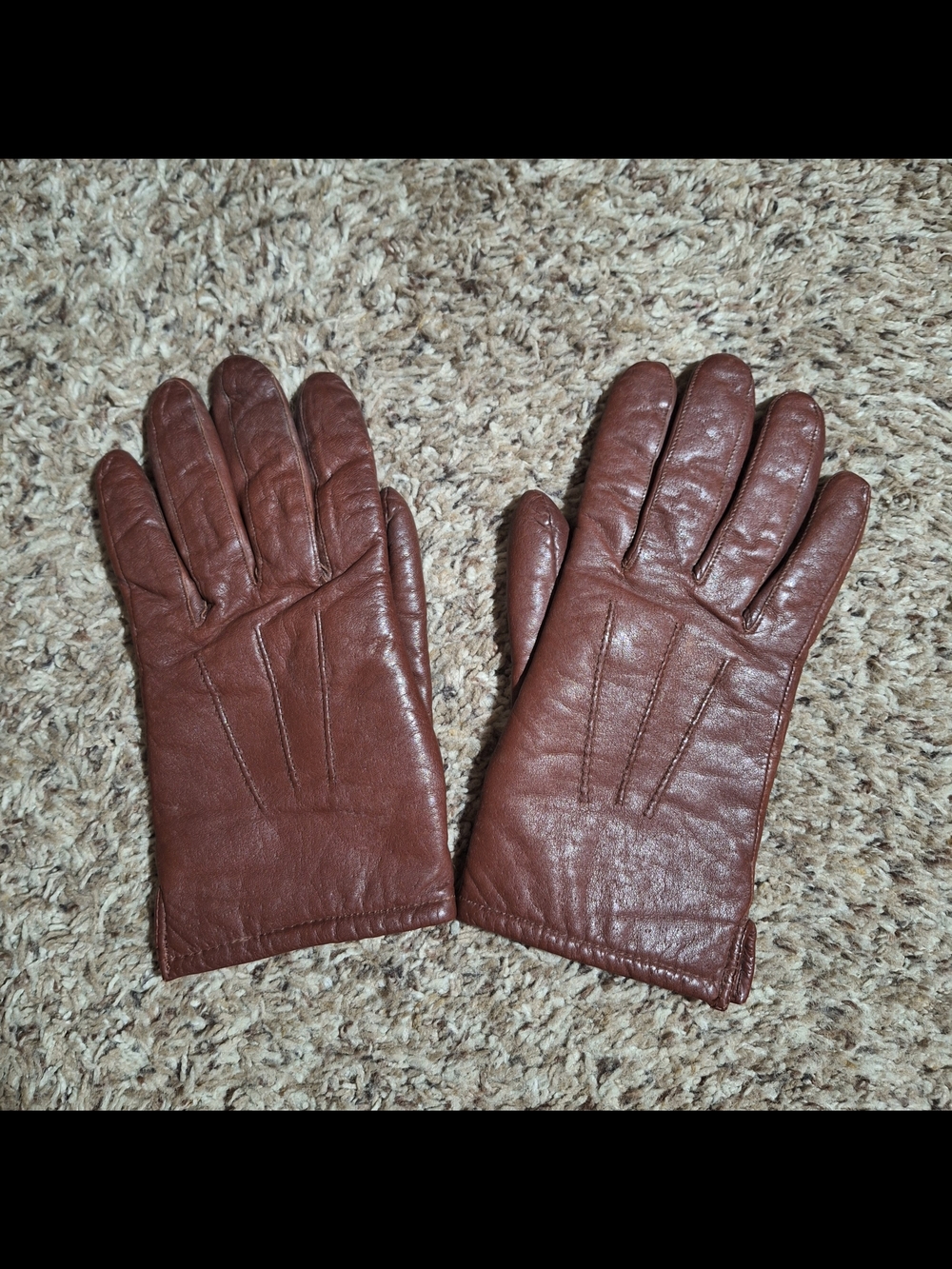 Vintage Wilsons Leather Rich Brown Leather Lined Gloves Soft - Medium